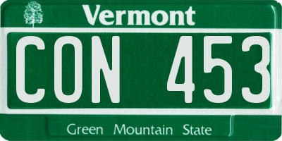 VT license plate CON453