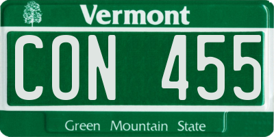 VT license plate CON455