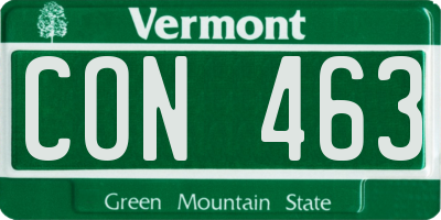 VT license plate CON463