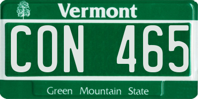 VT license plate CON465