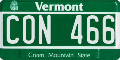 VT license plate CON466