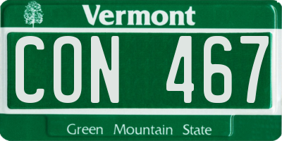 VT license plate CON467