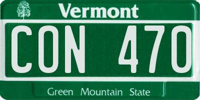 VT license plate CON470