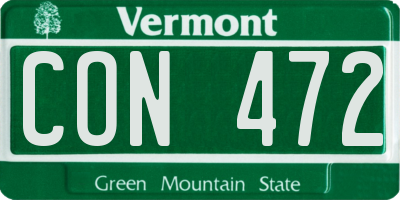 VT license plate CON472