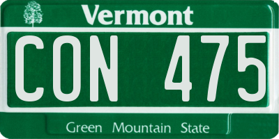 VT license plate CON475