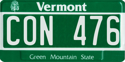 VT license plate CON476