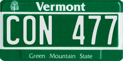 VT license plate CON477