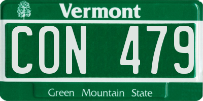 VT license plate CON479