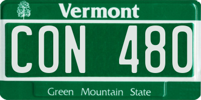 VT license plate CON480