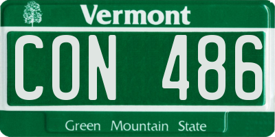 VT license plate CON486
