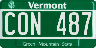 VT license plate CON487