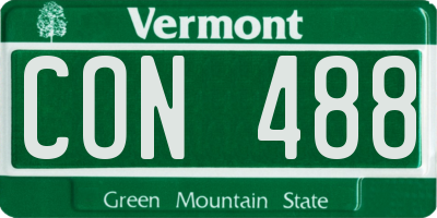VT license plate CON488