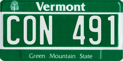 VT license plate CON491
