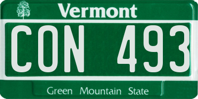 VT license plate CON493