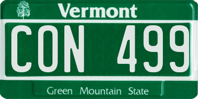 VT license plate CON499