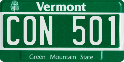 VT license plate CON501