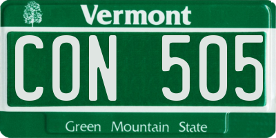 VT license plate CON505