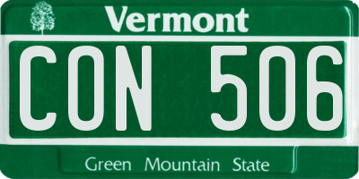 VT license plate CON506