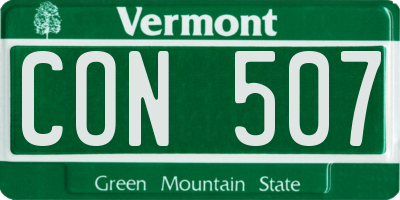 VT license plate CON507