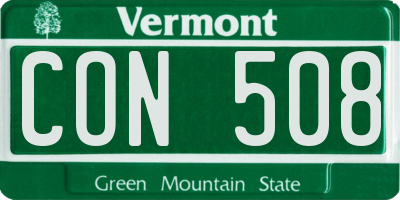 VT license plate CON508
