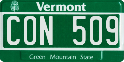 VT license plate CON509