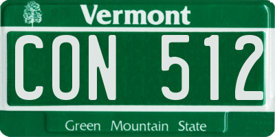 VT license plate CON512