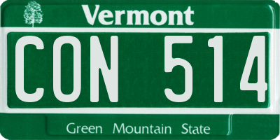 VT license plate CON514
