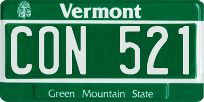 VT license plate CON521
