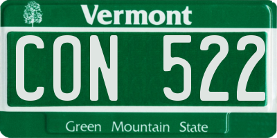 VT license plate CON522