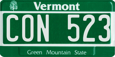 VT license plate CON523