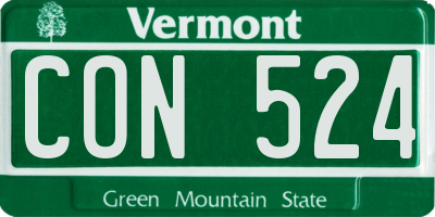 VT license plate CON524