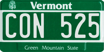 VT license plate CON525