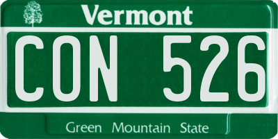 VT license plate CON526