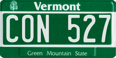 VT license plate CON527