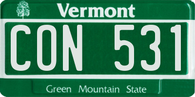 VT license plate CON531