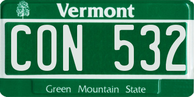 VT license plate CON532