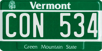 VT license plate CON534