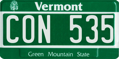 VT license plate CON535