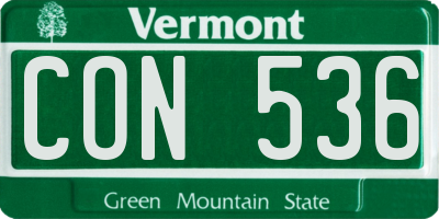VT license plate CON536