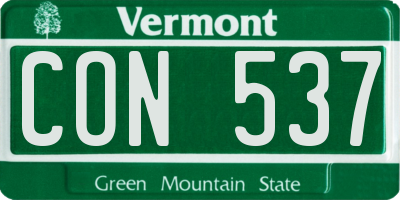VT license plate CON537