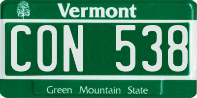 VT license plate CON538