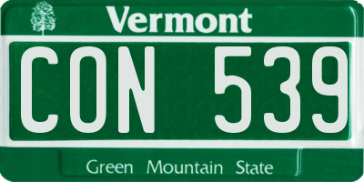 VT license plate CON539