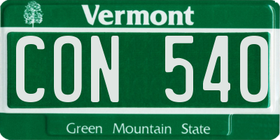 VT license plate CON540