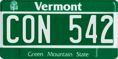 VT license plate CON542