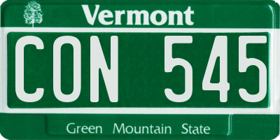 VT license plate CON545