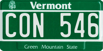 VT license plate CON546