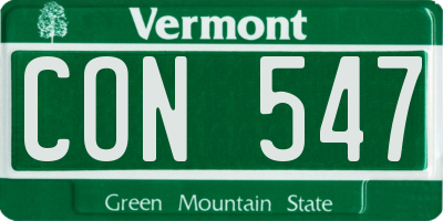 VT license plate CON547