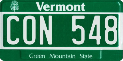VT license plate CON548
