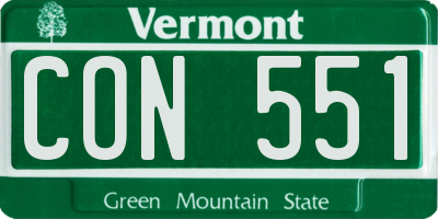 VT license plate CON551