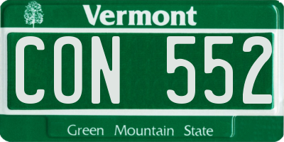 VT license plate CON552